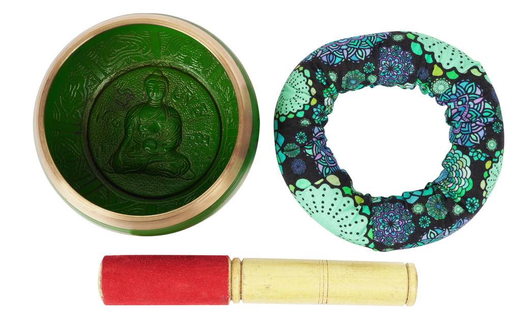 IBA Indianbeautifulart Tibetan Singing Bowl Musical Instrument For Meditation W Stick & Cushion