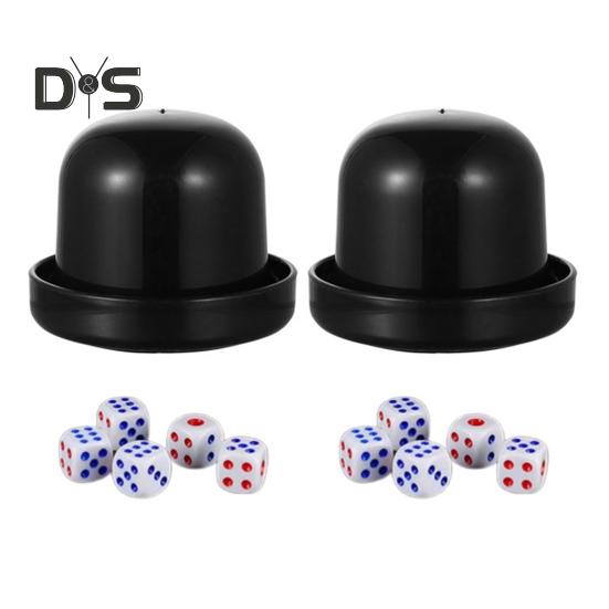 2 set Tärningskopp med bas 10 pricktärningar Kraftig Manuell Skakkopp Vuxna Familjekväll Bar Fest Spel Drickande Brädspel Kasinoutrustning