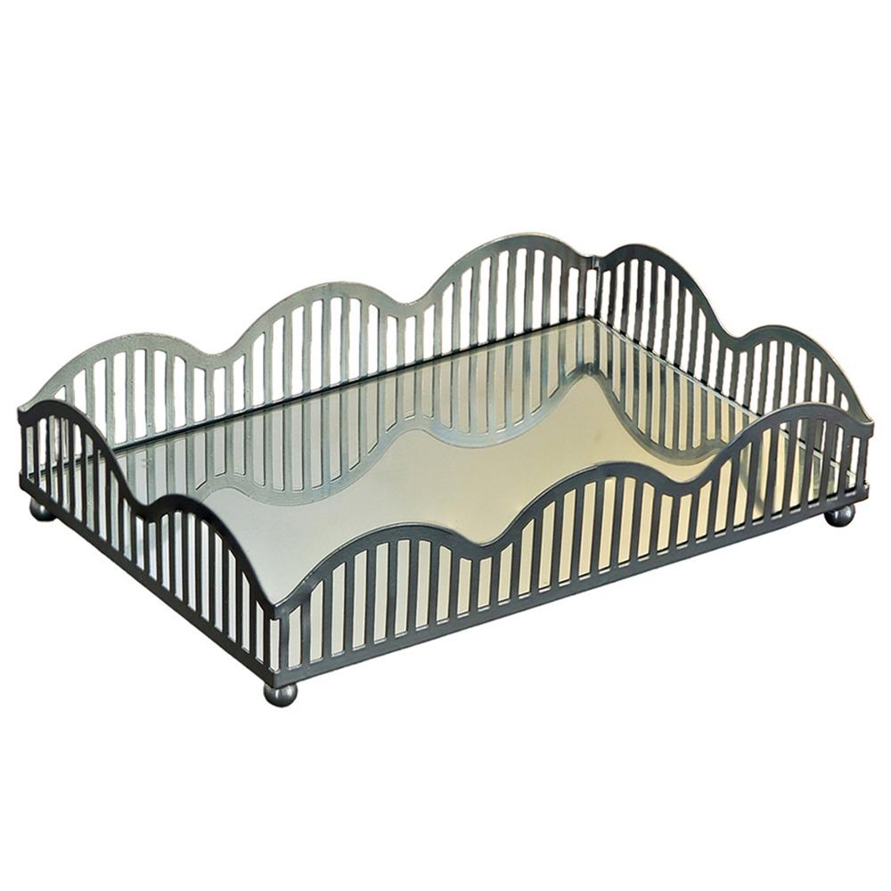 

Элегантная витрина для украшений, изысканный органайзер для ванных принадлежностей, кухонный поднос для фруктов, офис серебряный