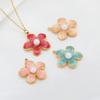 5pcs Stainless Steel 18K Gold Color Enamel Colorful Flower Charms Pendants for DIY Jewelry Necklace Making Bracelets Accessories