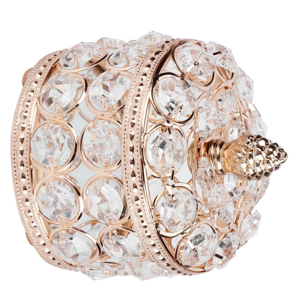 Iron Crystal Jewelry Box Electroplated Gold Jewelry Organizer Box  Women Jewelry Storage