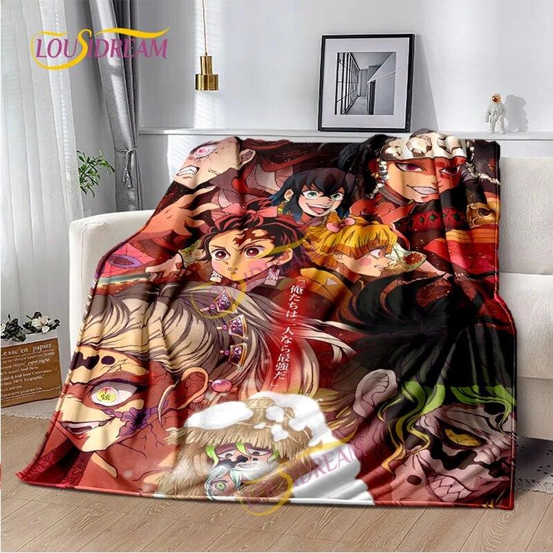 Japanese Cartoon Series Blanket Living Room Bed Sofa Travel 3D Demon Slayer Blanket Cartoon Home Office Hiking Gift