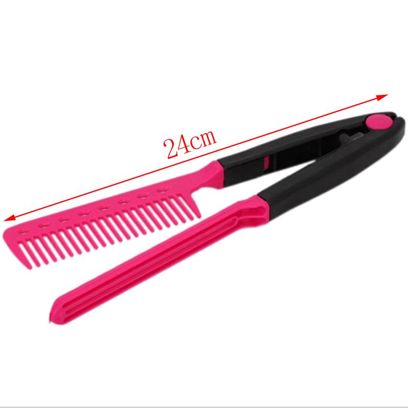 DIY Salon V Styling Hair Straightener Brush Hřeben pro rovnání vlasů Kadeřnický nástroj