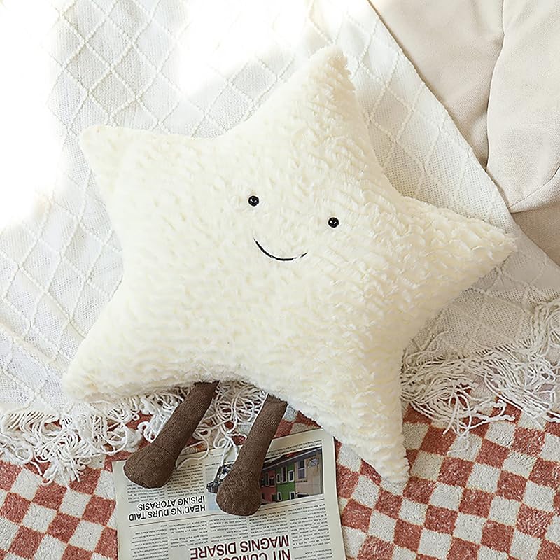 Moon Star Sun Pillow Sofa Cushion | Decorative Lumbar Support Pillow | Soft Plush Decorative Pillow (15inches, Star) 15inches