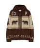 Physical Department Bear Two-Way Nordic Knit Zip-Up_Brown