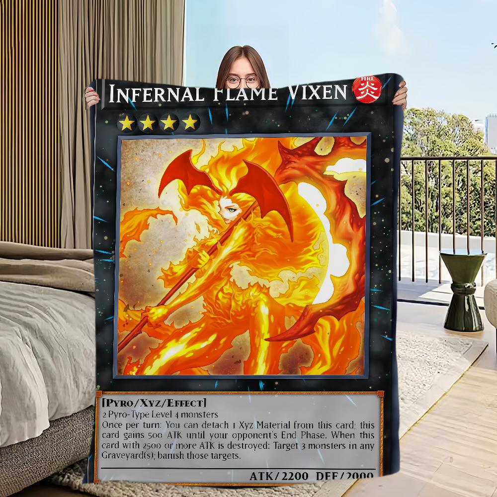 

Anime Yu Gi Oh Card Dragon game Blanket Flannel warm comfort soft plush blanket for sofa living room office bedroom travel gift 30x40in
