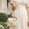 Flower Embroidery Banquet Bag Metal Buckle Ladies Clutch Bag Portable Hanfu Handbag  Wedding