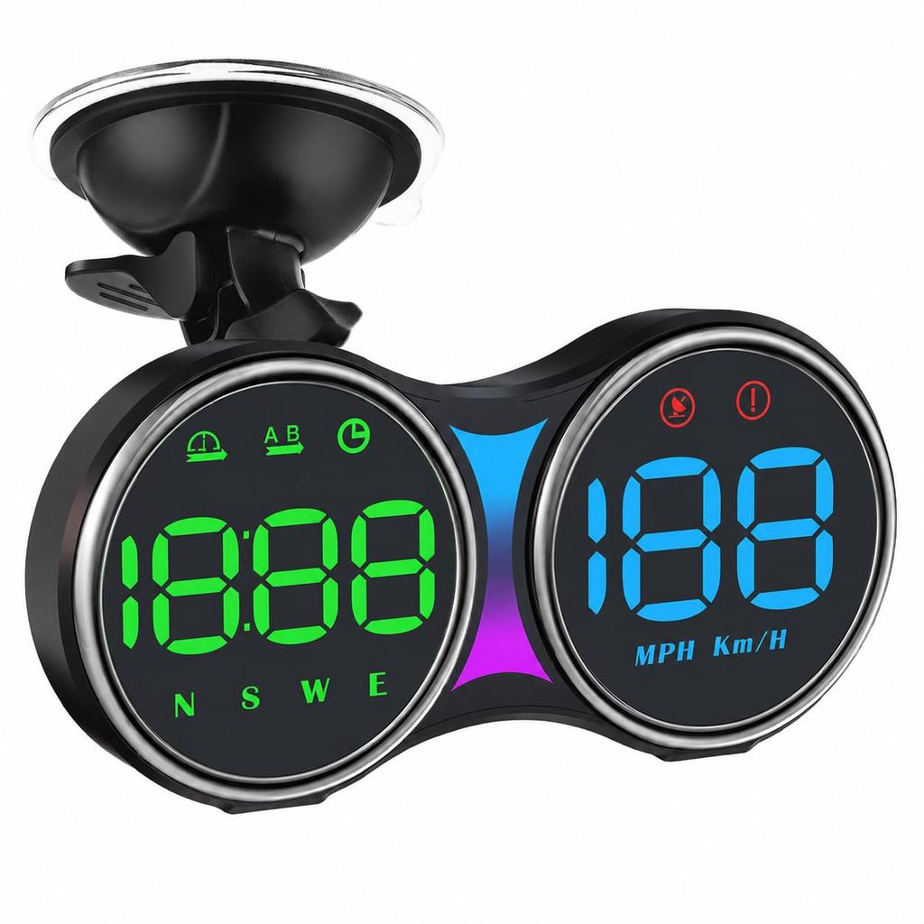 GPS Speedometer for Car, Universal MPH HUD Heads Up Display with Large Digital Screen Overspeed Alarm & Fatigue Driving Alert USB Powered Compatible