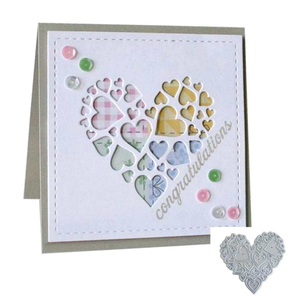 Liebesherz Metall-Stanzformen Schablonen für DIY Scrapbooking Dekorative Prägepapierkarten Vorlage Dekor Stanzteile