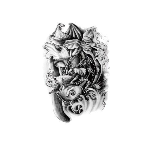 Tattoo-Aufkleber Blume Arm Halber Arm Wasserübertragung Wasserdichter Tattoo-Aufkleber Glückverheißende Bedeutung Chinesischer Stil Tattoo
