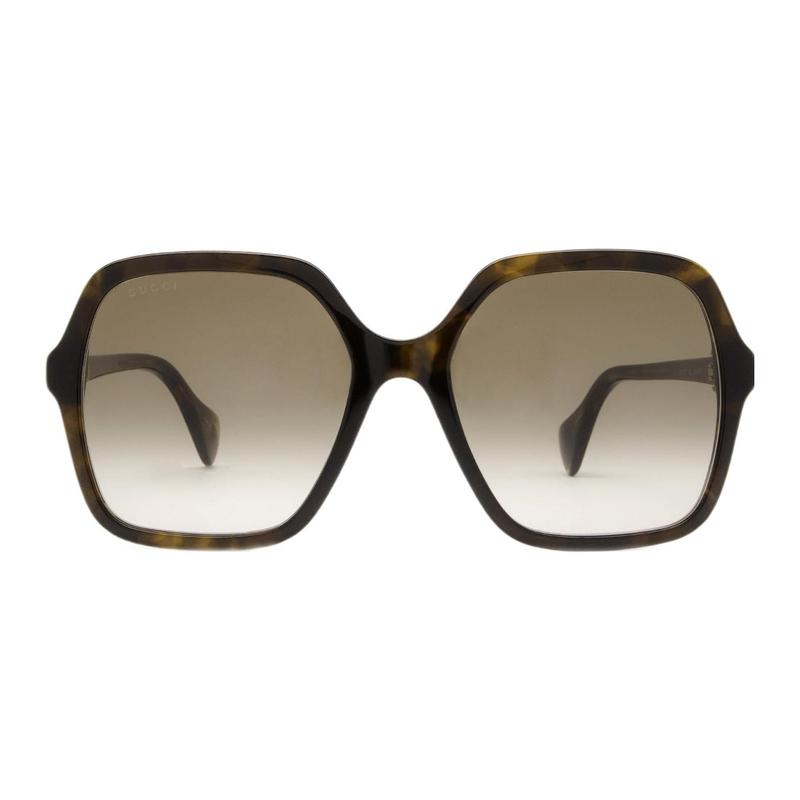 Gucci Rectangular simple square sunglasses men and women same style couple style Brown 56 glasses case (random size and color) + glasses cloth
