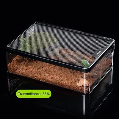 Průhledný box pro chov plazů a domácích mazlíčků Krmící box pro plazivé mazlíčky Box na hmyz pro ještěrky, bource morušového, štíry Dům pro mazlíčky Akrylová klec