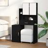 Makeup Table with Shelf Black Oak Look 80 x 35 x 132 cm