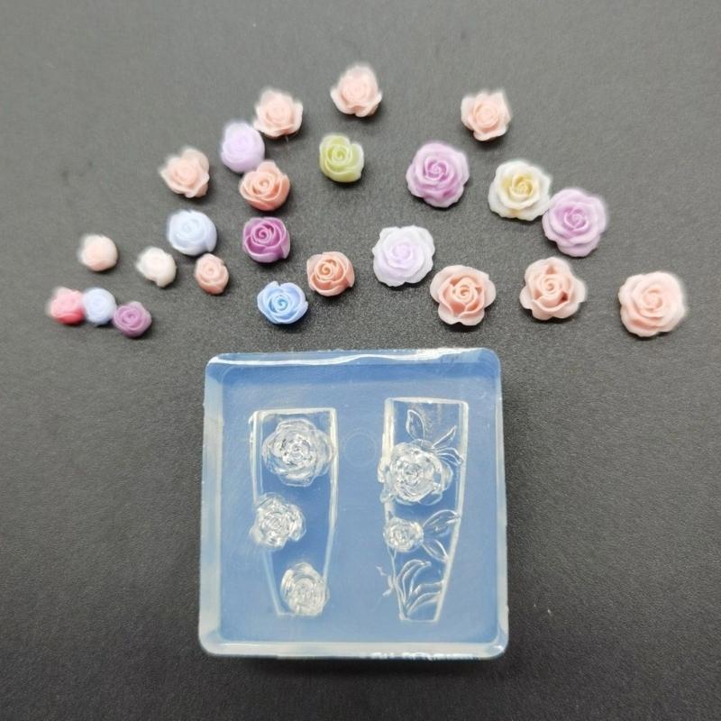 Nail Art Moulds Silicone Template Nail Designing Tool Flower Theme Silicone Handmade Molds for Manicure Creation