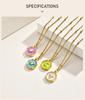 Colorful Enamel Round Pendant Necklace, Star Cross Heart Moon Choker, Stainless Steel Tarnish Resistant Clavicle Jewelry