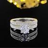 Luxurious Non-Fading Unisex Diamond Wedding Band Set