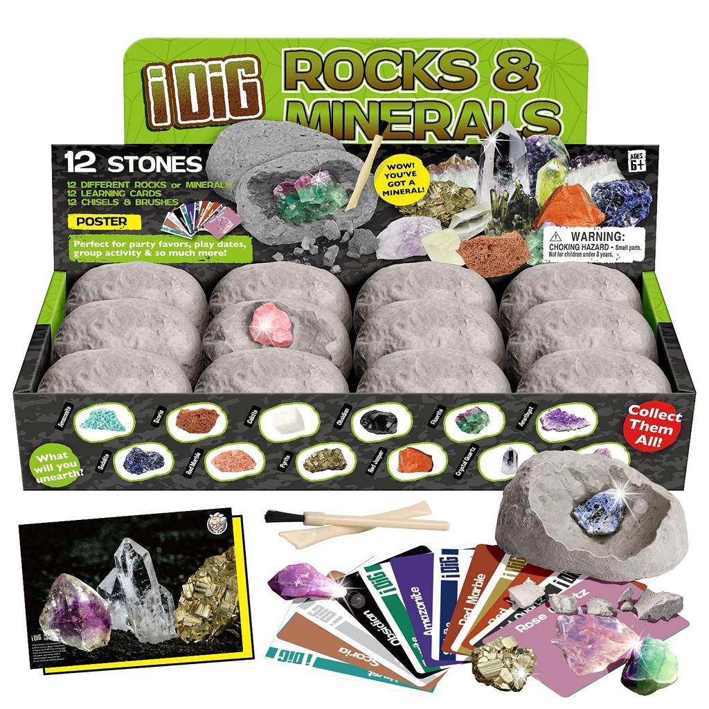 XXTOYS Mineral Excavation Mineral Excavation Set of Geological Science Gift Kit, Gemstones, Specimens, Toy, Amethyst, 12, Kids, Geology, Kit, Present,