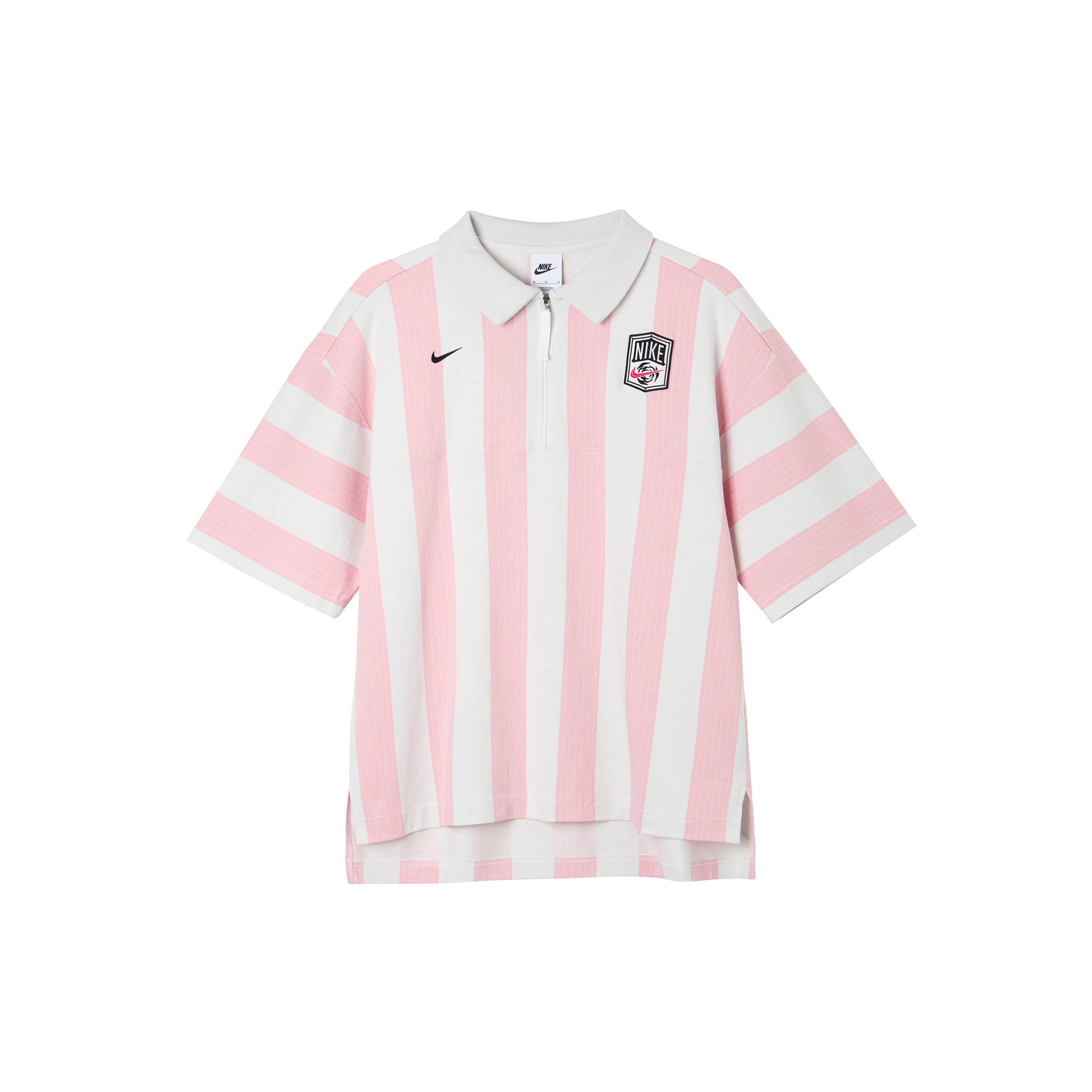 

Nike Color Block Stripe Print Повседневная футболка с короткими рукавами и заниженными плечами Женские топы Розовые FQ0701-122 M