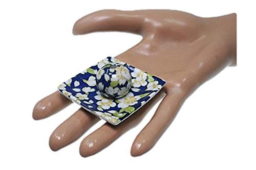 Sakuraen Small Square Plate Incense Holder, Mino Ware, Made in Japan, ACS WEB SHOP