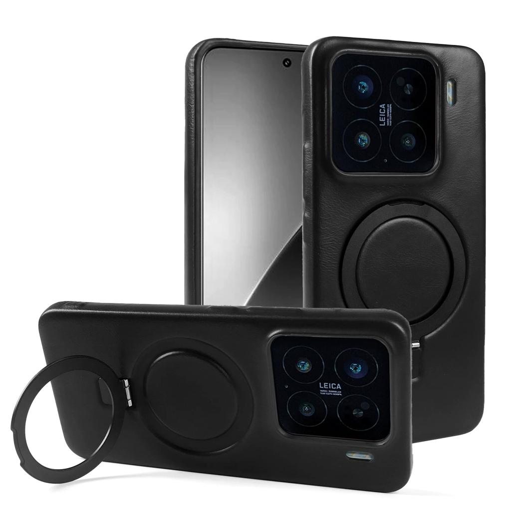 Gewachste Lederhülle für Xiaomi 15 Ultra 17 Pro Max 14 13T Pro Business Vintage Schlank Passend Magnetischer Ständer Vollständiger Körperschutz Stoßfest