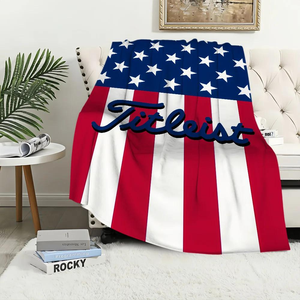 Warm Comfort Soft Plush Blanket Cool for Sofa Living Logo Room Office T-T-TitleistS-ES Bedroom Travel Gift Single-sided Printed