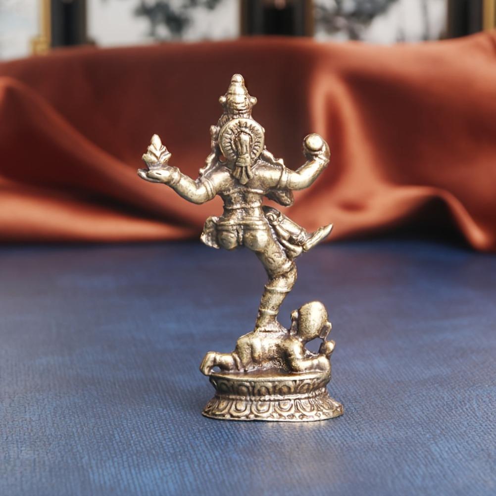 Vintage Brass Four Armed Buddha Statue Home Decoration Bronze Carving Crafts for Statue of God Antique Home Decor Items Gift