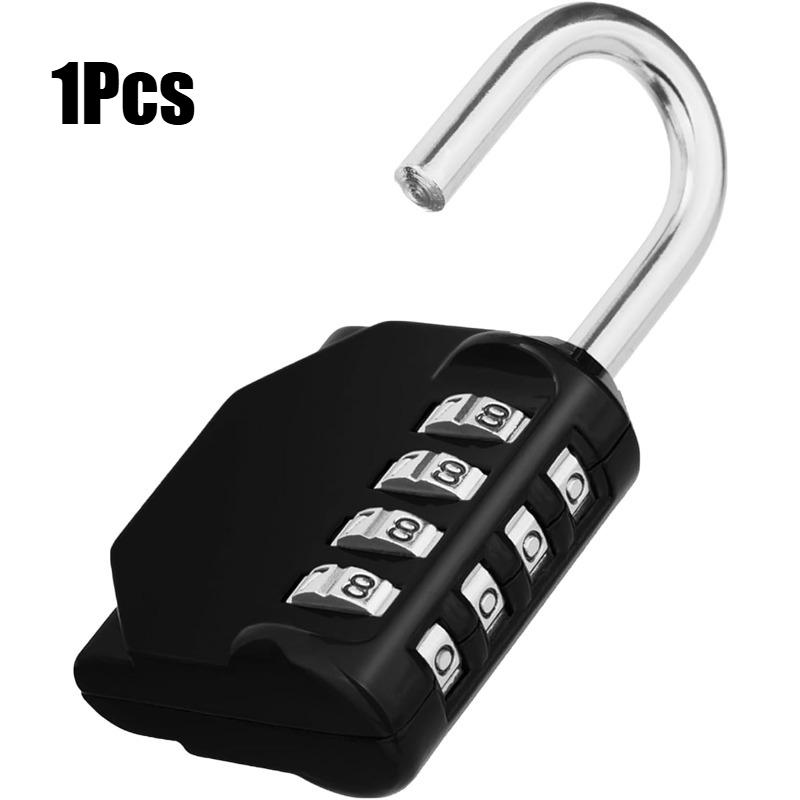 

1/2/5Pcs Combination Lock Resettable Padlock, 4 Digit Coded Padlock Combination, Keyless, Waterproof, Black Combo Lock