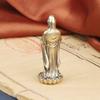 Vintage Brass Nanhai Guanyin Sculpture Buddha Portable Bodhisattva Bronze Religious Offering God Statue Old