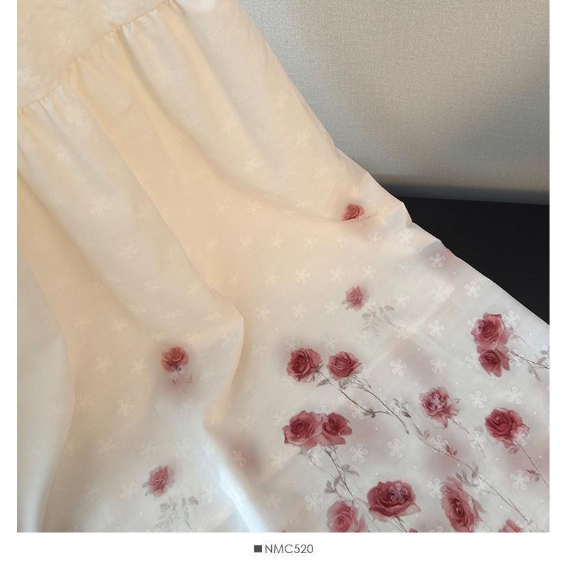 Romantic French Embroidered Floral Pleated A-line Skirt - Spring 2026