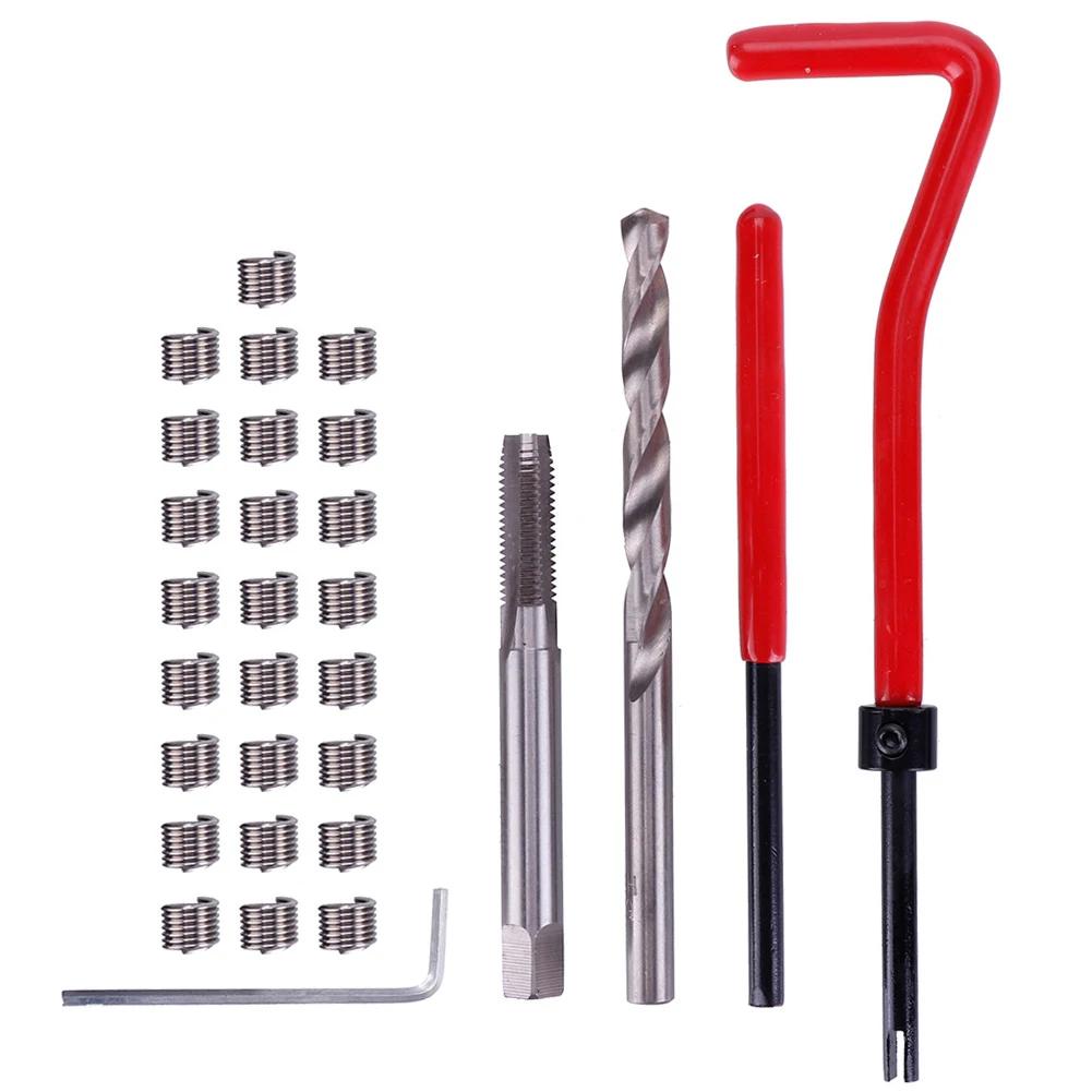 

30Pcs M6 Metric Thread Repair Insert Coil Helicoil For Restoring Damaged Threads Spanner Twist Drill Bit Automotive Repair Kit M6