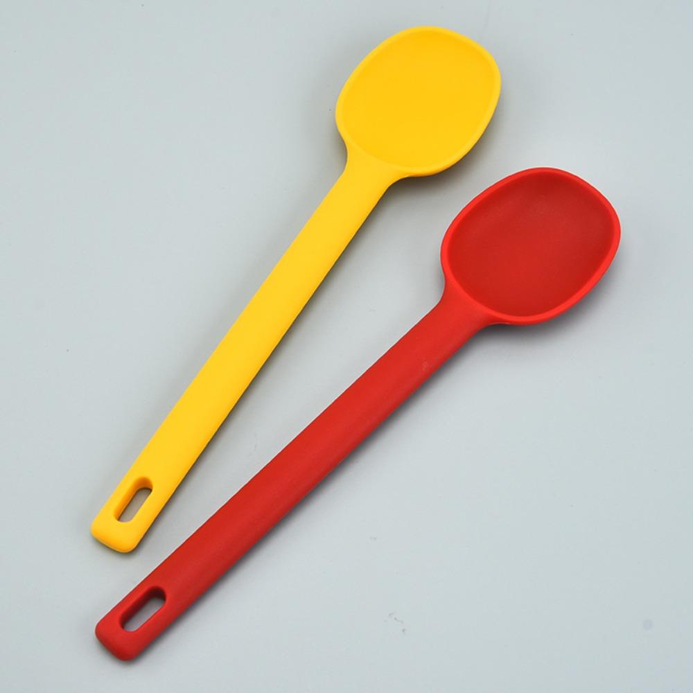 Large Size Silicone Stirring Spoon High Temperature Resistant Seasoning Spoon Soup Spoon Cereal
