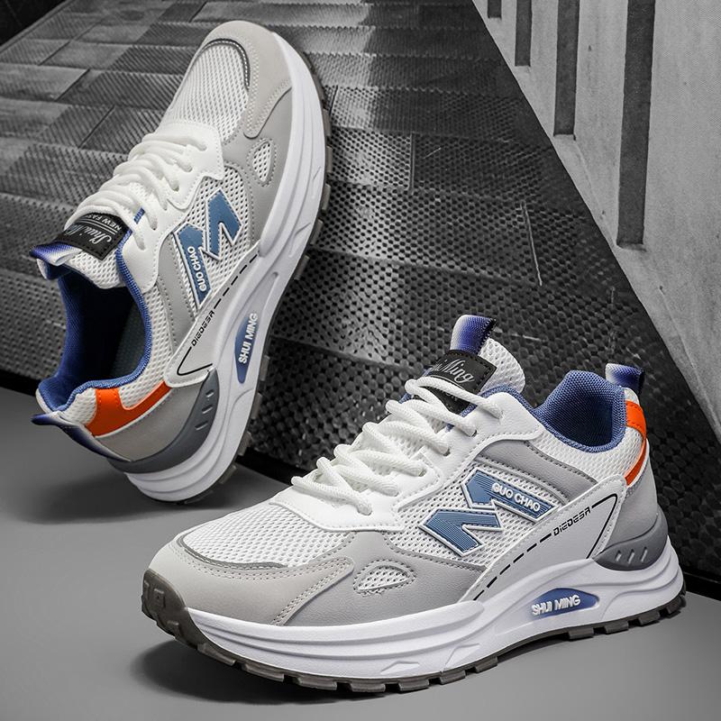 New Fashion Men 's Four Seasons Comfortable Thick Sole Shoes Students BoysTrending Soft Sole Breathable Casual Running Sneakers