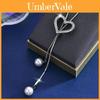 Love Heart Pearl Tassel Long Necklace With Crystals For Women Autumn Winter Fashion Accessory