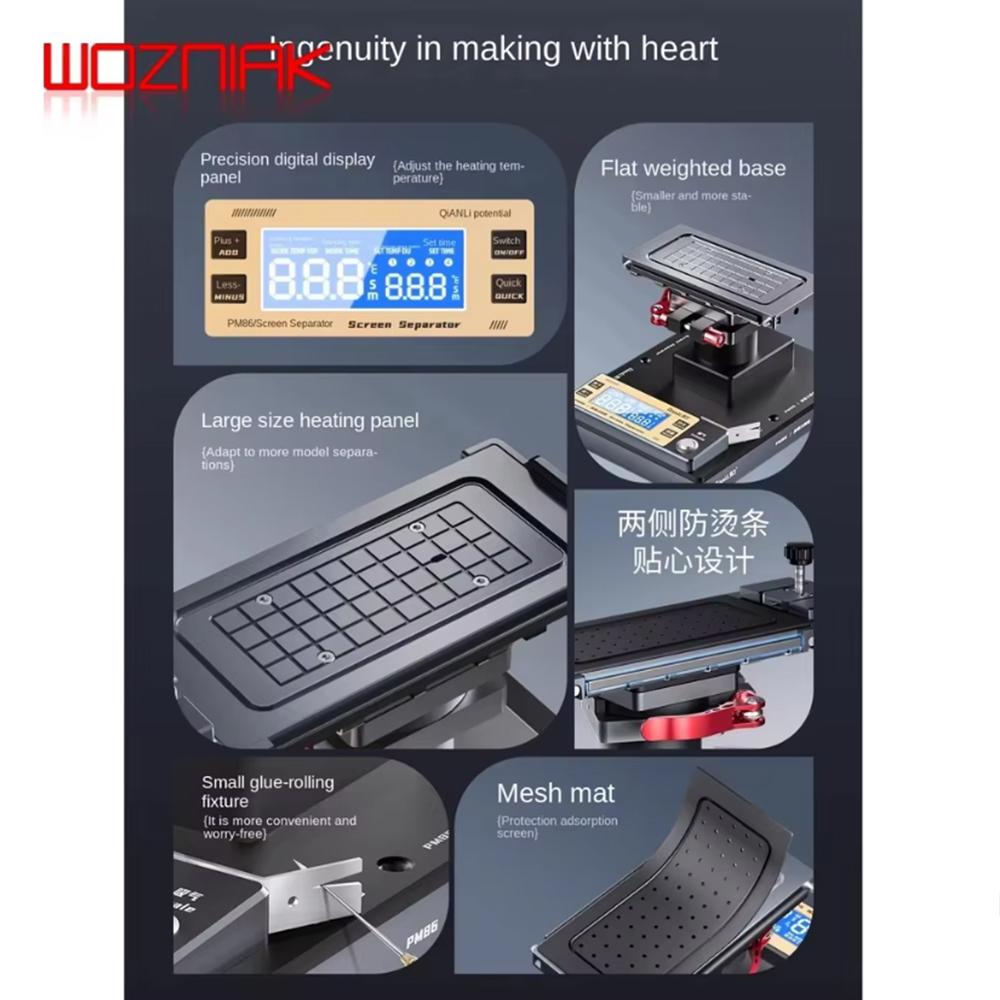 QianLi Original PM86 Phone Screen Separator For Mobile Phone Curved Straight Folding LCD Disassembly Screen Separating Machine