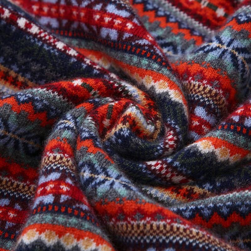 Zhaojun Women's Retro Fair Isle Cashmere Sweater