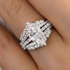 Huitan Wunderschöner Damen 2-teiliges Set Ring mit strahlendem Marquise Zirkonia Modeaccessoires für Damen Hochzeitsfeier Vielseitiger Zirkon