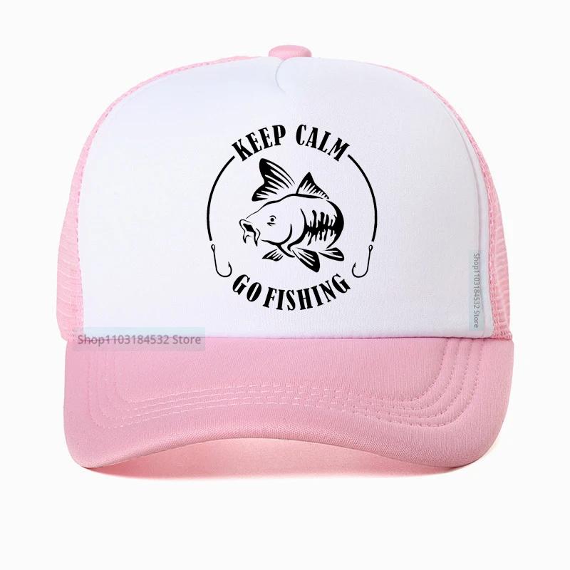 Keep Calm Go Fishing Unisex Baseball Cap High Quality Unisex outdoors hunting Fishing hat summer Mesh Sun Hat Spring Autumn visor Caps