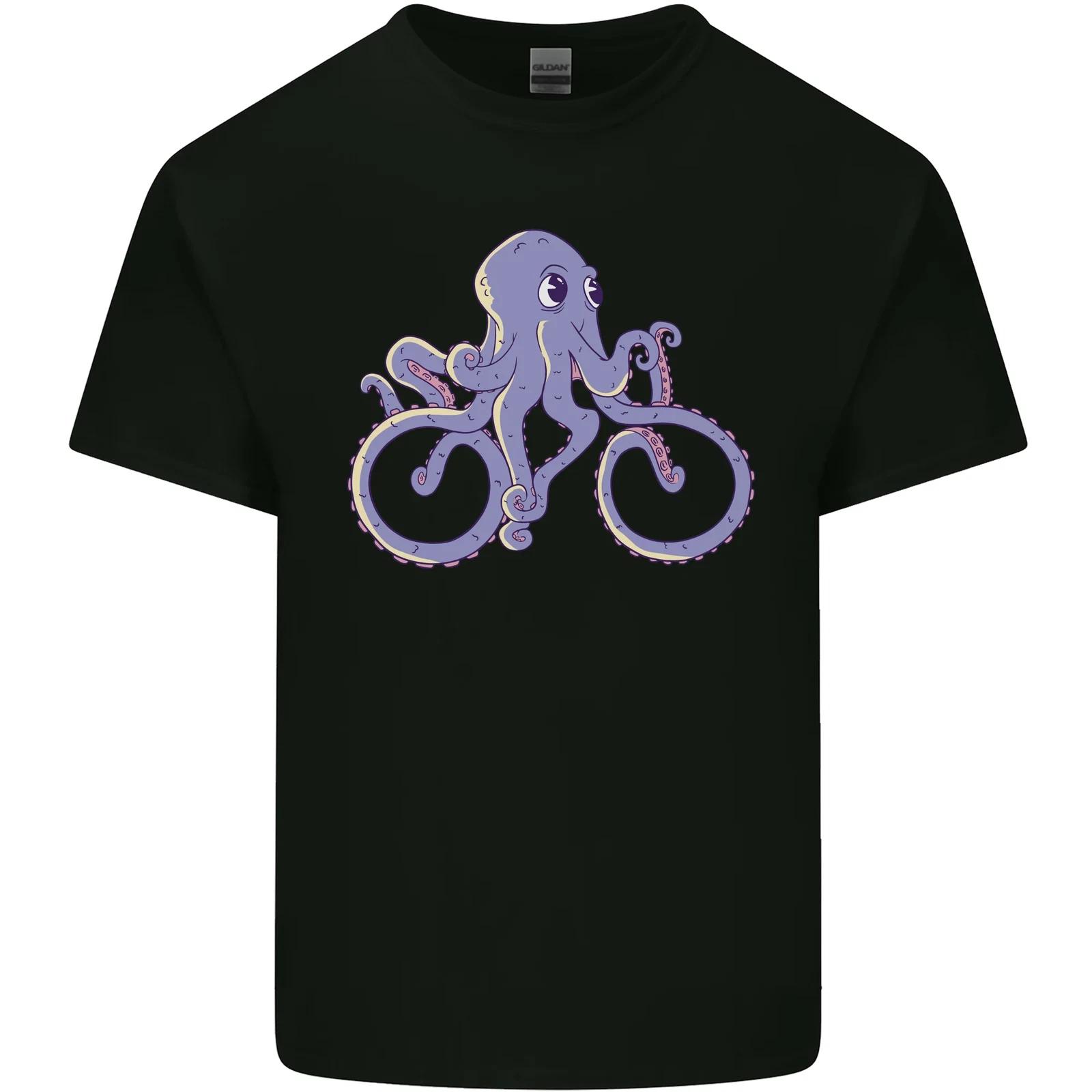 A Cycling Octopus Funny Cyclist Bicycle Kids T-Shirt Childrens XL