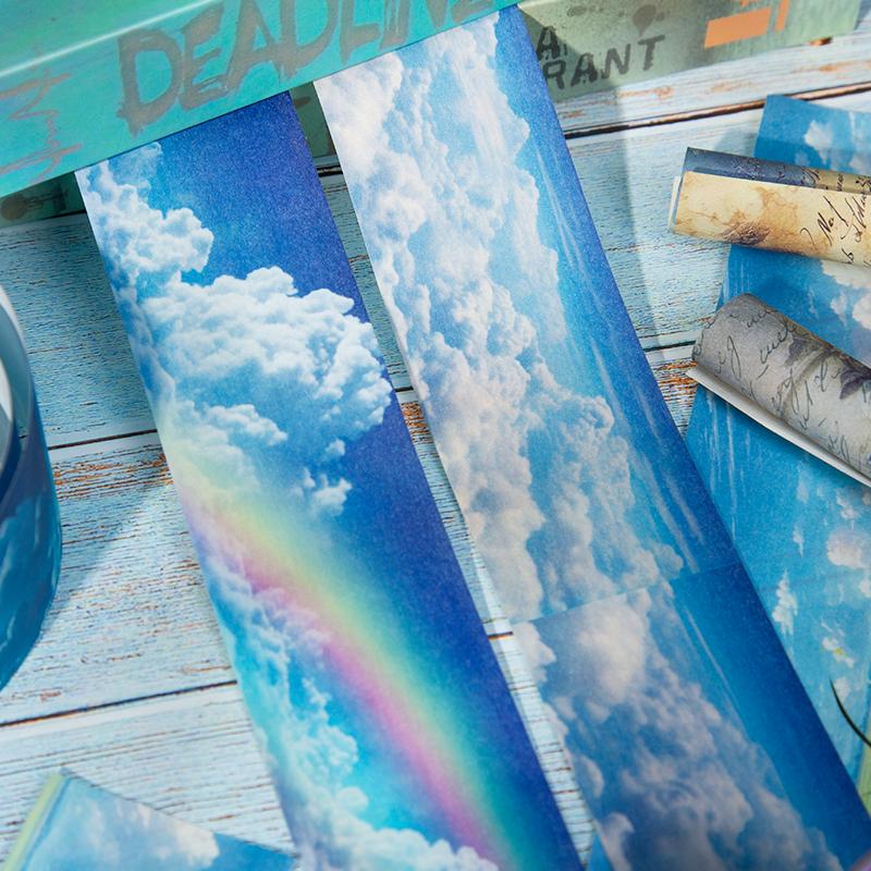 50mm*2m Ins Colorful Clouds Washi Tape DIY Scrapbook Planner Diary Stickers Masking Tapes Aesthetic Stationery Office Supplies