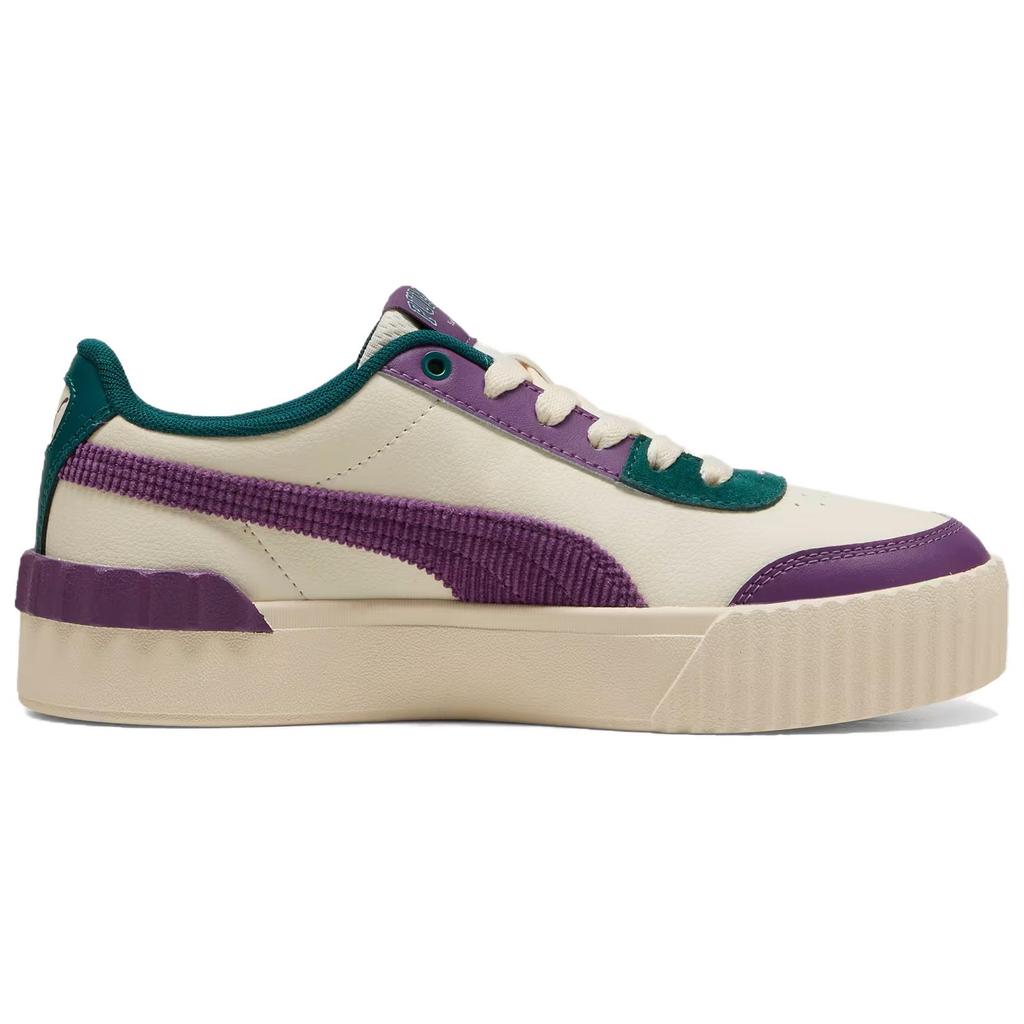 New PUMA Carina Lift Abrasion Resistant Low Top Skateboard Shoes Unisex Beige Purple 401737-01
