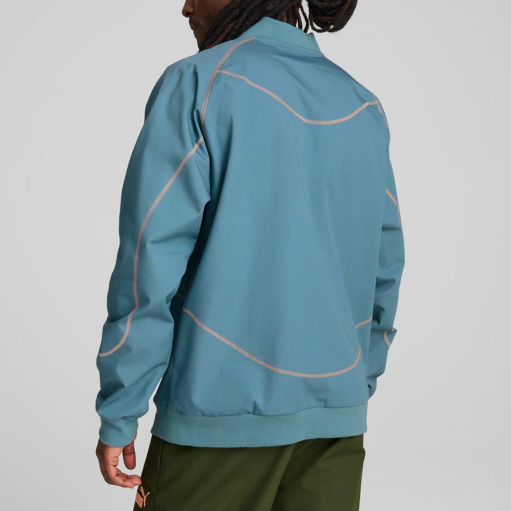 Puma Manchester City Ftblstatement FW24 Nadruk z logo Outdoorowa Casualowa Retro Sportowa Wciągana Kurtka Męska Kurtka Ciemnoniebieski Makowy róż 777798-08