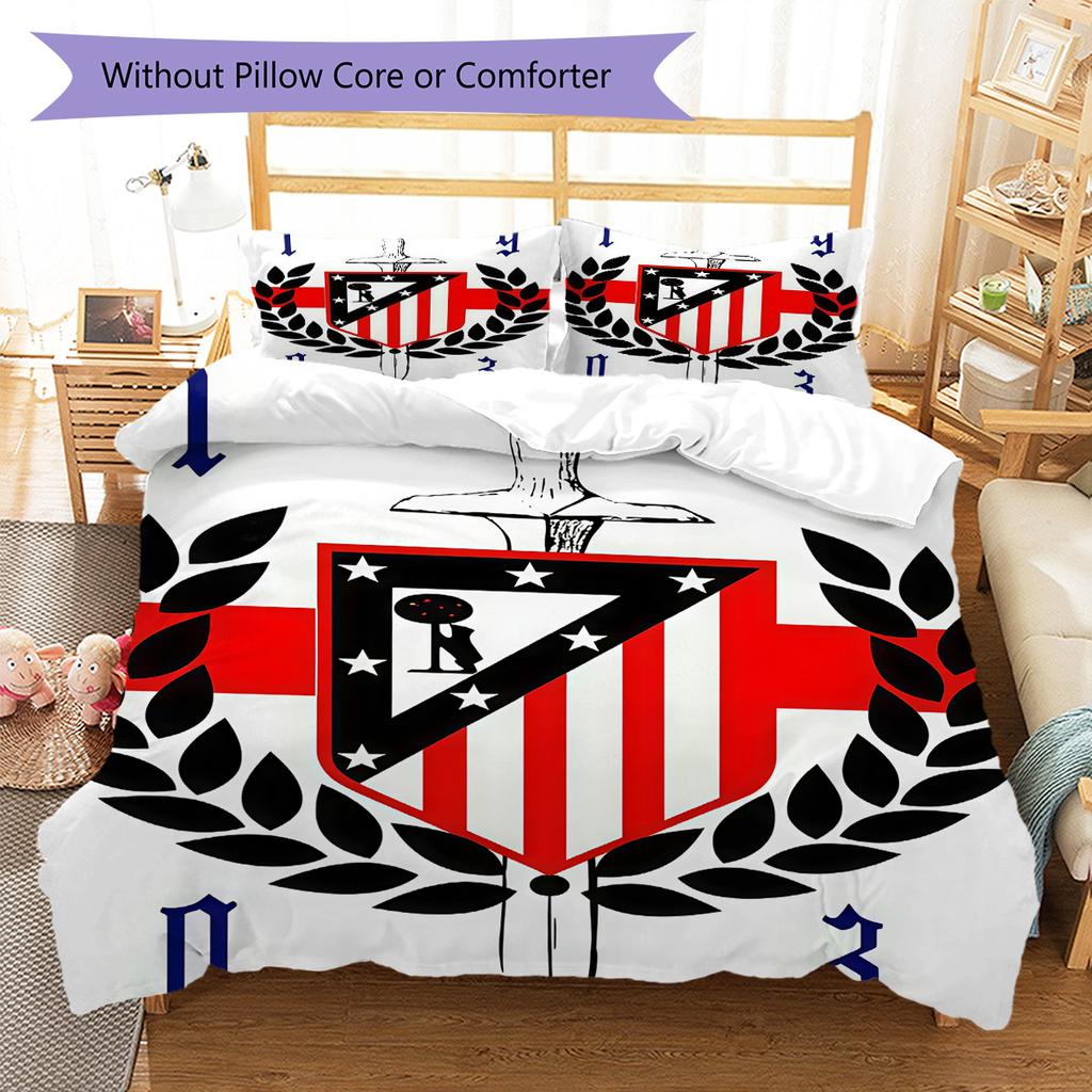 Juego de Edredón Ropa de Cama Atleti Funda de Edredón Funda de Almohada Decoración del Hogar Regalo de Cumpleaños (1 * funda nórdica + 2 * fundas de almohada, sin núcleo)