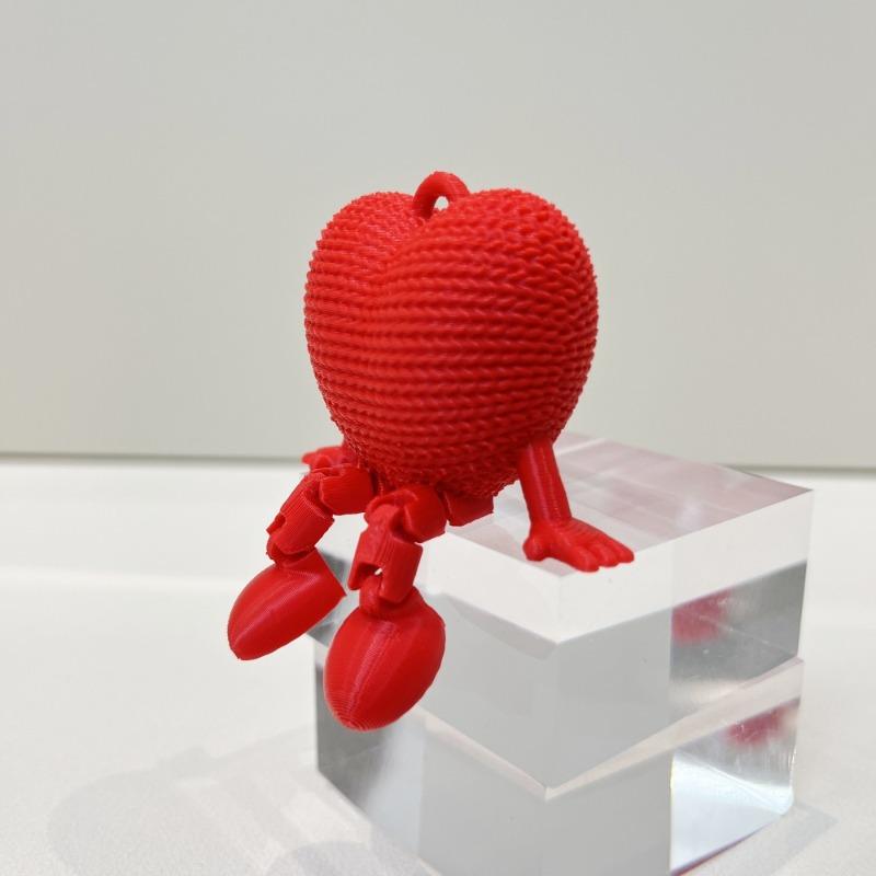3D Printed  Articulated Love Heart Ornament Movable Joints Desktop Decor Keychain Bag Charm Valentine Gift for Her Him