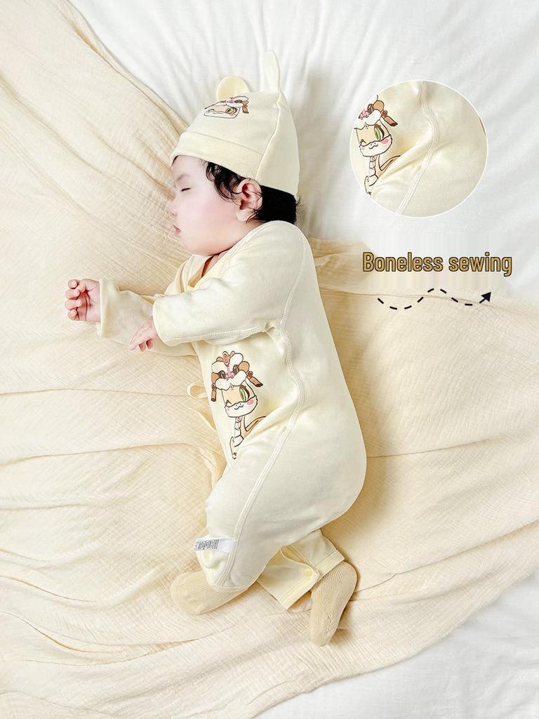 Newborn Class A Pure Cotton Bodysuit - Soft, Breathable, Four Seasons Baby Romper (0-3 Months)