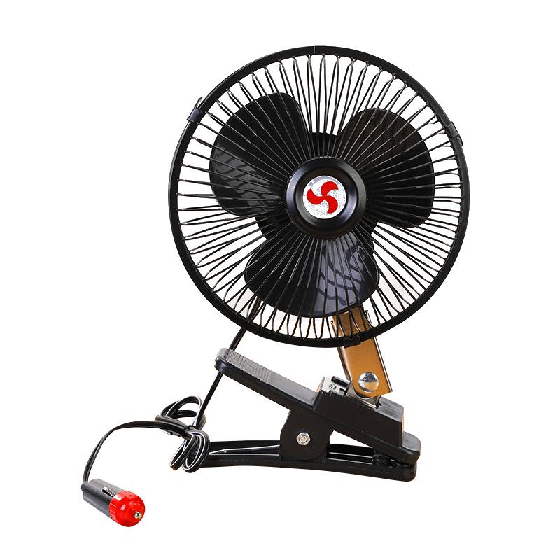 6-12 Inch Oscillating Car Fan with Clip, 12V/24V for Trucks and Cars