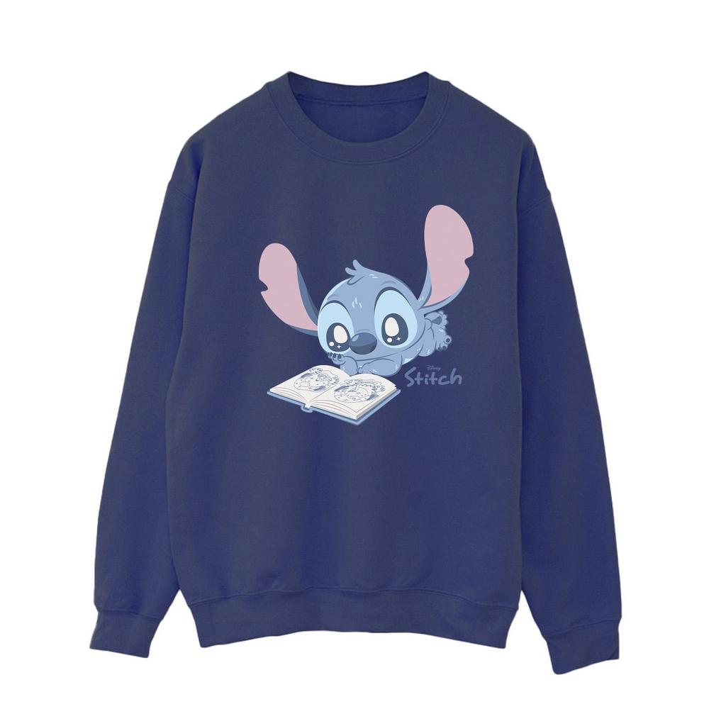 Lilo & Stitch Womens/Ladies Reading Lying Down Sweatshirt