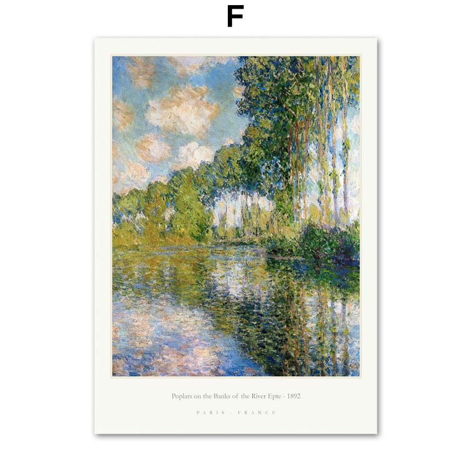 Monet Abstract Landscape Posters Exhibition Museum Wall Art Print Canvas Painting Gallery Wall Pictures For Living Room Decor