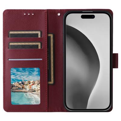 For iPhone 16 Pro Max Wallet Case 3 Card Slots Slim-Fit PU Leather Stand Phone Cover