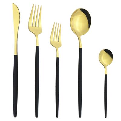 5Pcs Grün Gold Geschirr Besteck Set Edelstahl Abendessen Besteck Messer Dessert Gabel Kaffee Löffel Geschirr Besteck Set