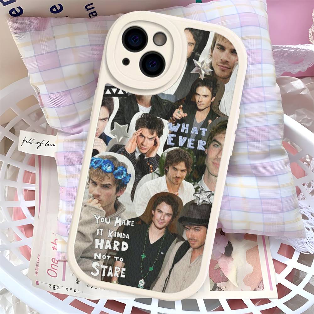 The Vampire Diaries Damon Salvatore Phone Case For IPhone 16 15 14 13 12 11 Pro Max Plus Leather Cover